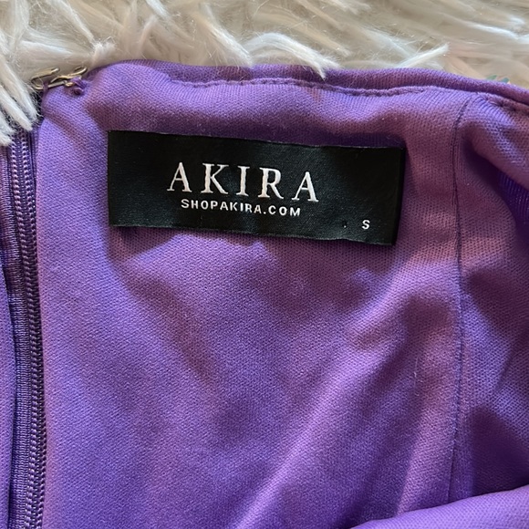Akira sz S purple sequin iridescent lilac opal side slit zipper back min… - Picture 10 of 11